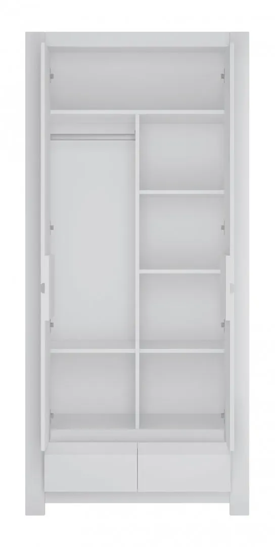 Szafa 2-drzwiowa z 2 szufladami NOVI NVIS02 Biały - 6000000007890