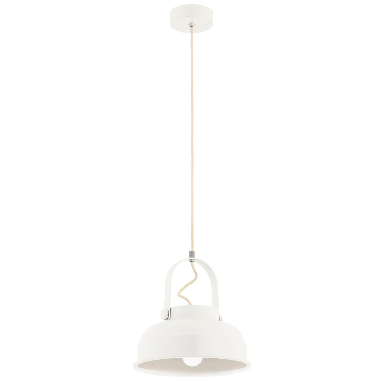 Lampa wisząca DAKOTA metalowa biała kremowy przewód 109x26cm - 8284