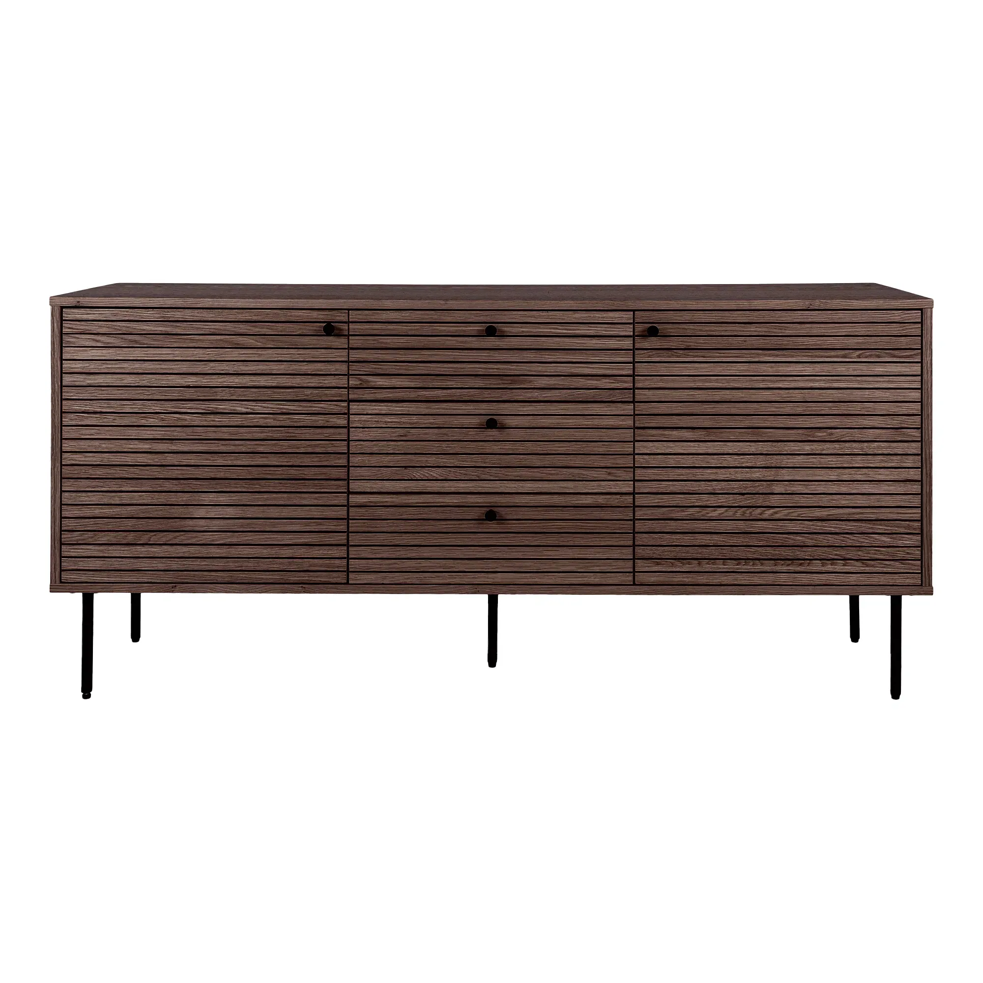 Komoda 2-drzwiowa z 3 szufladami KYOTO SZ150 W74 G40 dąb wędzony, czarny