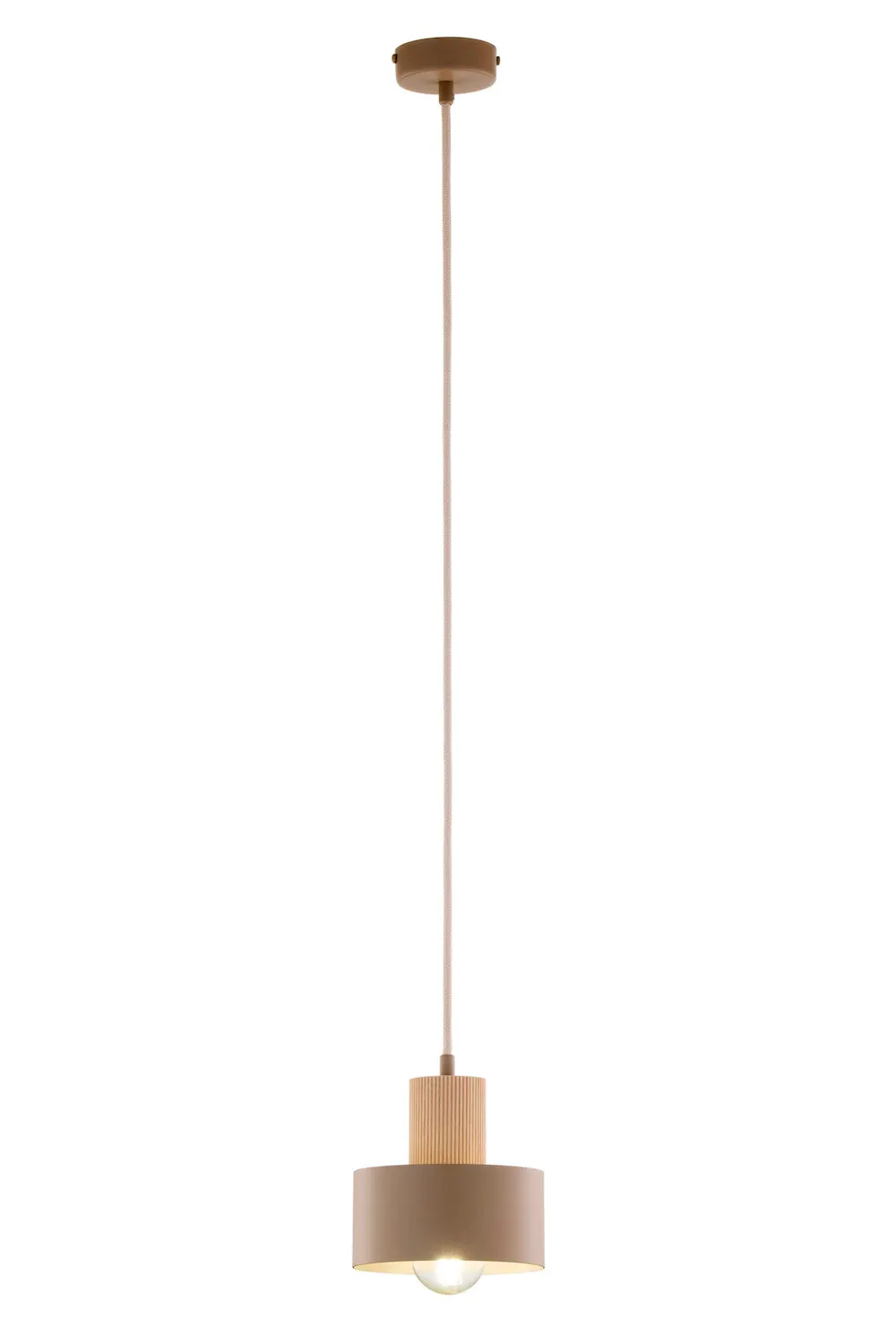 Lampa wisząca RIF WOOD 1 S ciepły beż drewno bukowe — zdjęcie 7