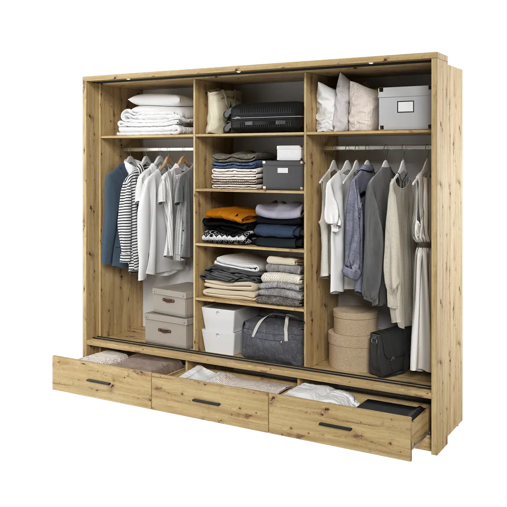 Szafa 3-drzwiowa LED ARTI AR-01P dąb artisan - AR1DAP