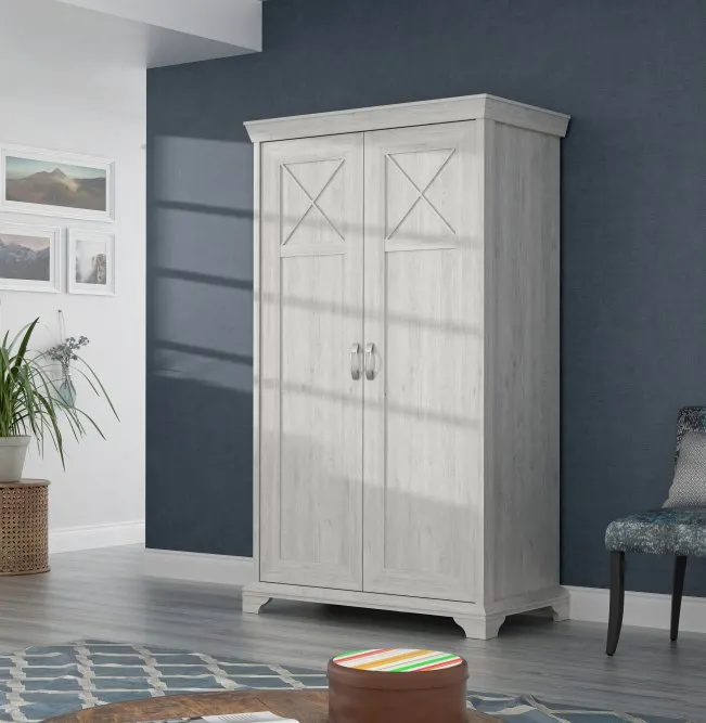 Szafa 2-drzwiowa KASHMIR z drążkiem i półkami beżowa - KSMS82-D43