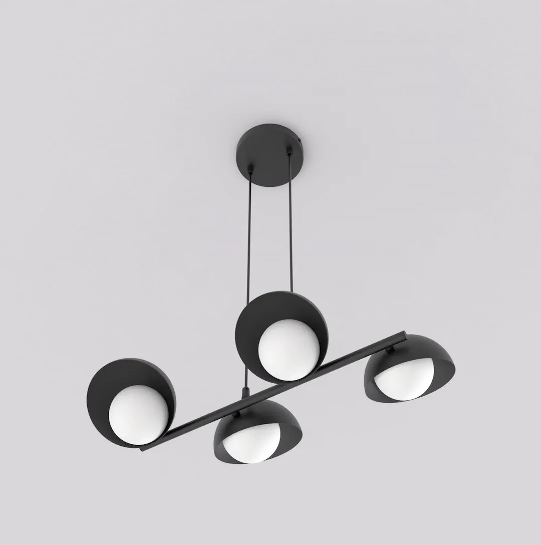 Lampa wisząca metalowa BOOM 4 czarna — zdjęcie 2