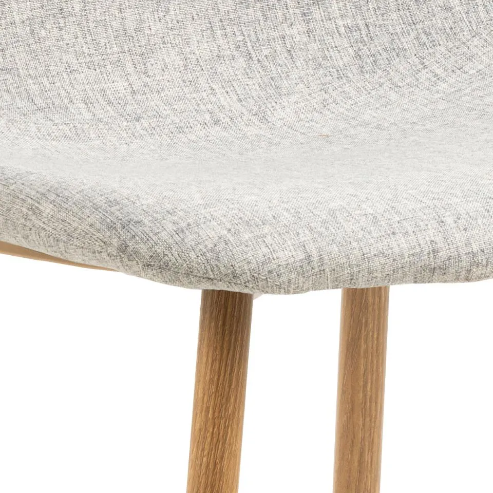 Krzesło tapicerowane Aruba Jasnoszary, Efekt drewna ( zestaw 4 sztuk ) - 0000102094