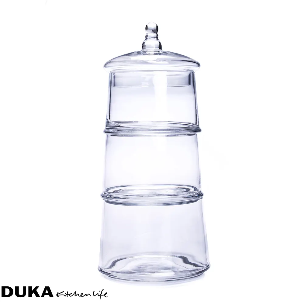 Słoik na ciastka DUKA CANDY 3-poziomowy 40 cm transparentny szkło — zdjęcie 8