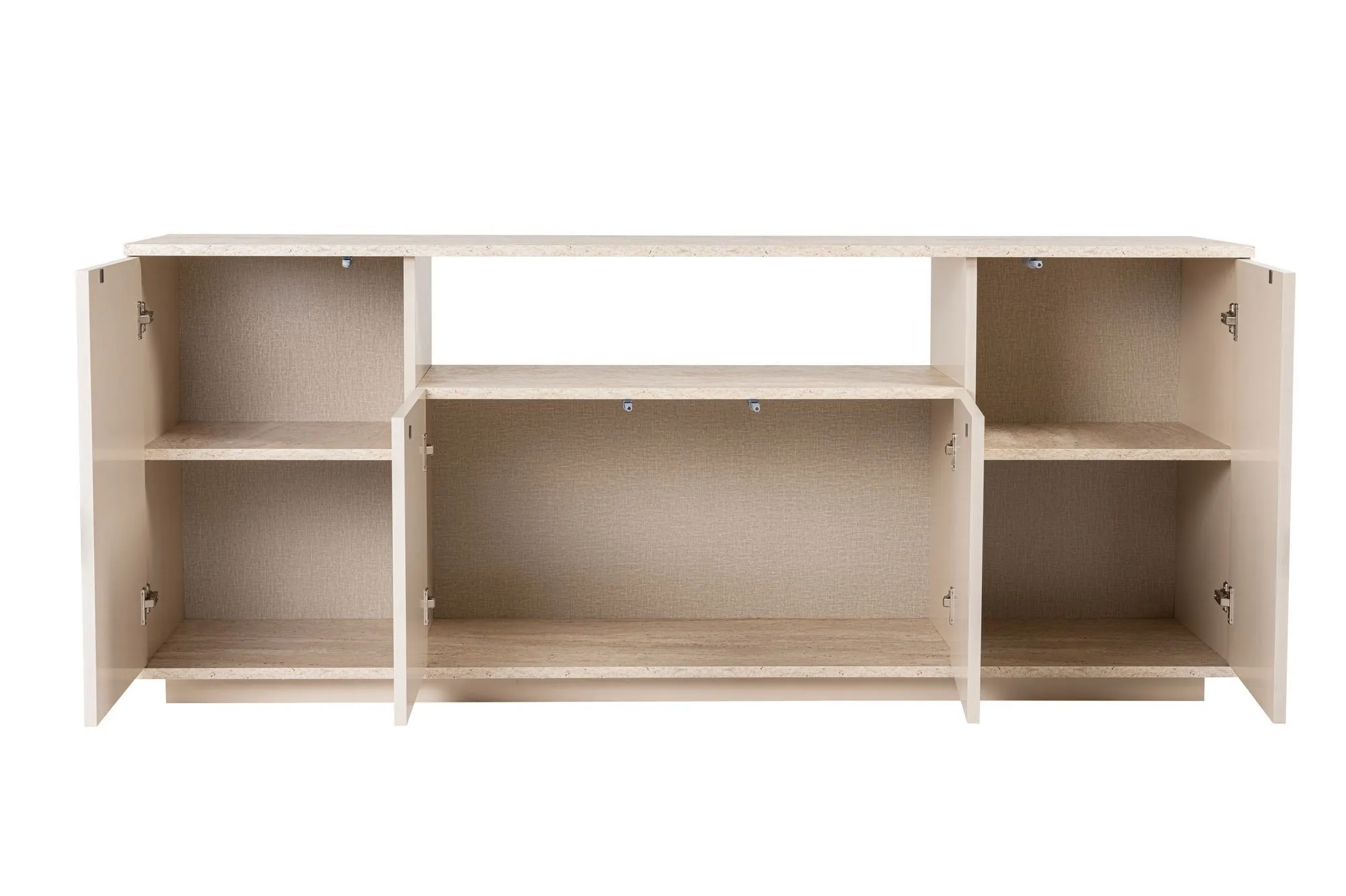 Komoda 4-drzwiowa z wnęką ARISTA 180 cm mink trawertynowy - ASI_353NRD1204