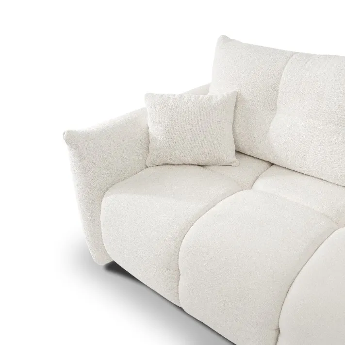 Narożnik rozkładany z pojemnikiem BASE SICURIO 257 cm L/P pikowany kremowy - BASE_NAR_SICURIO60