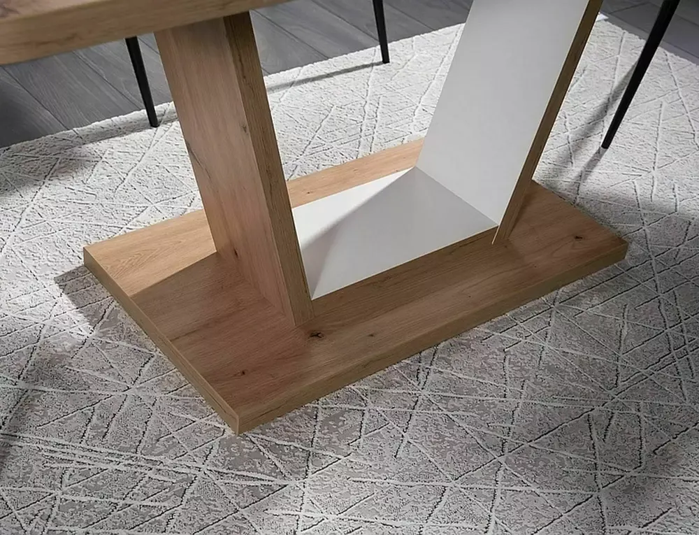 Stół rozkładany NIGEL dąb artisan, biały 120(160)X80 - NIGELDABM120D