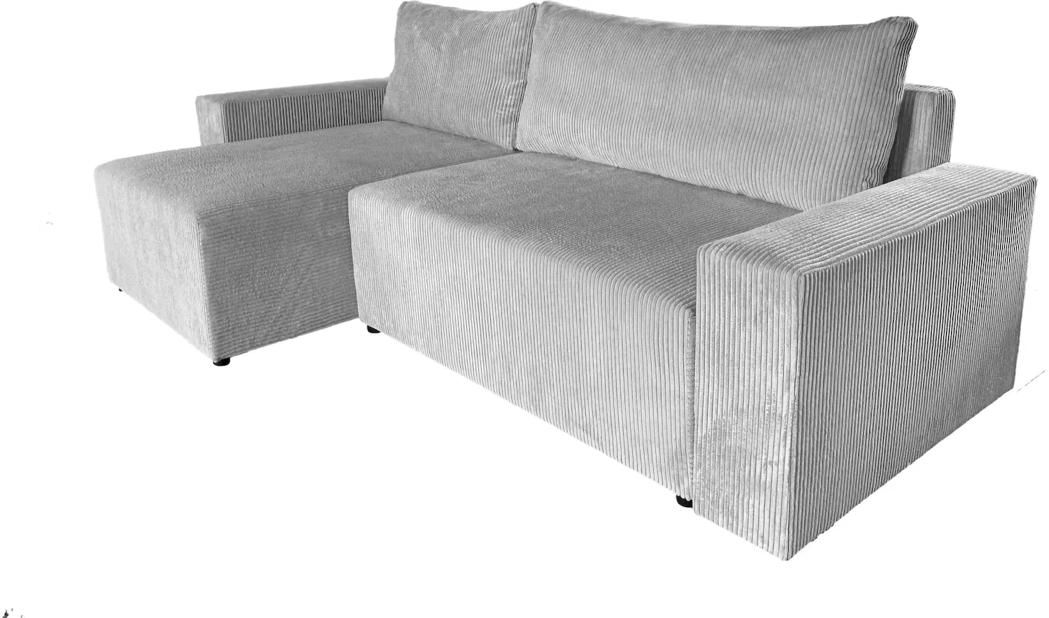 Narożnik rozkładany z pojemnikiem TOM L/P 245 cm jasnoszary