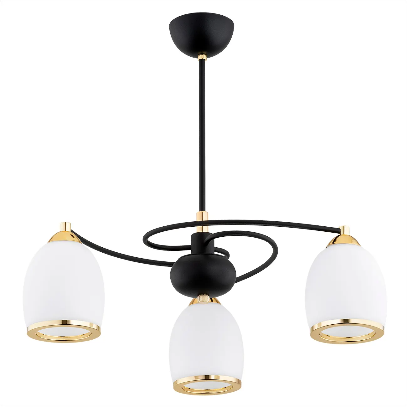 Żyrandol AVILA PLUS metalowy czarny mosiądz opal 46x45cm - 6144