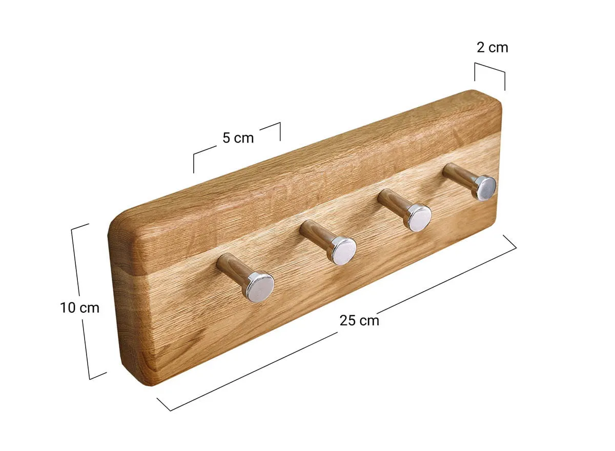 Wieszak dębowy mały Gialo 25x10x5 cm - 2SGIA24