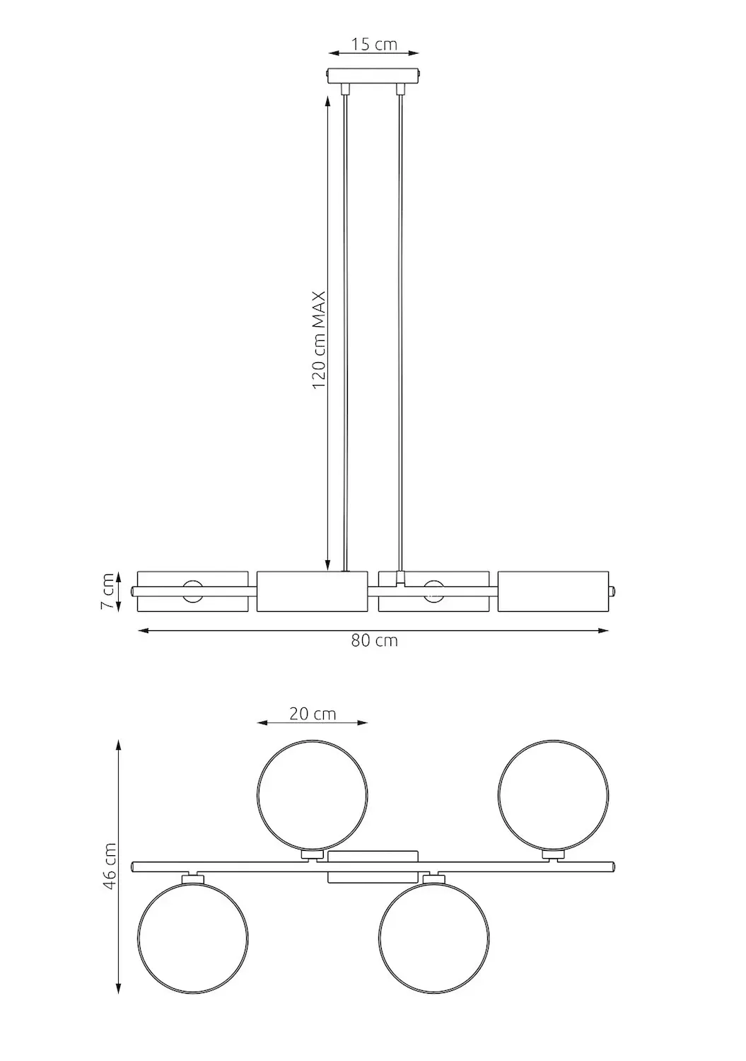 Lampa wisząca DRUMZ 4 abażur szary - 1564/4