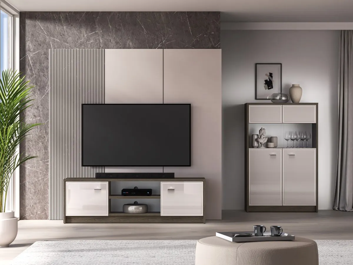 Szafka RTV 2-drzwiowa AVANTE 160 cm kaszmir dąb Windmill - 1AVAN06-001