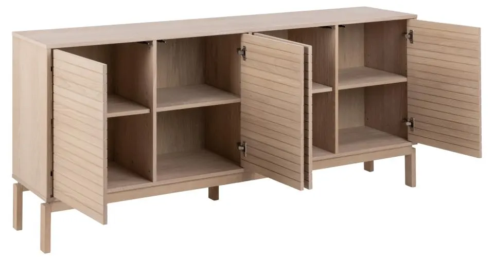 Komoda 4-drzwiowa FARON 180x40x80 Fornir dębowy bielony olejowany