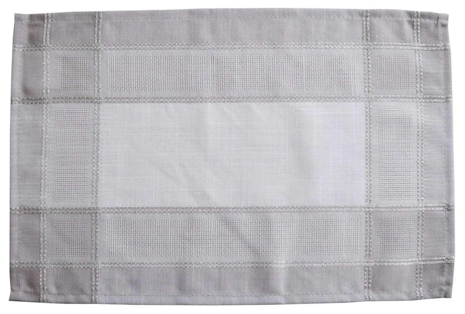 Podkładka świąteczna ze srebrna nitką 30x45 biały szary