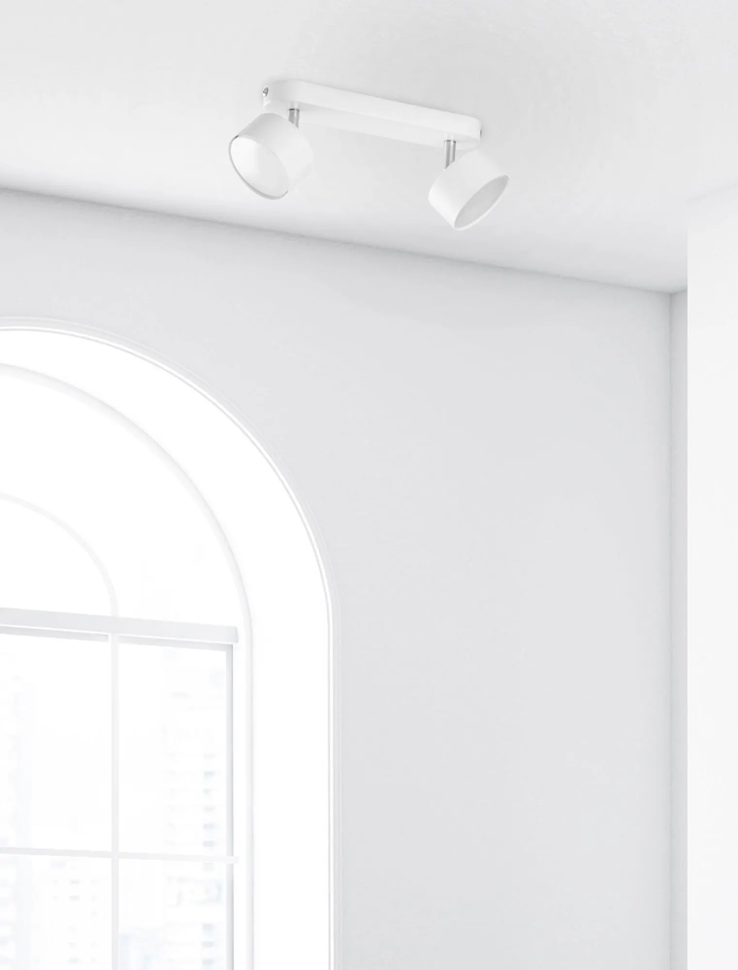 Lampa sufitowa CLARK biała z chromowanymi elementami regulowana na listwie 32x14x11cm - TK_3395