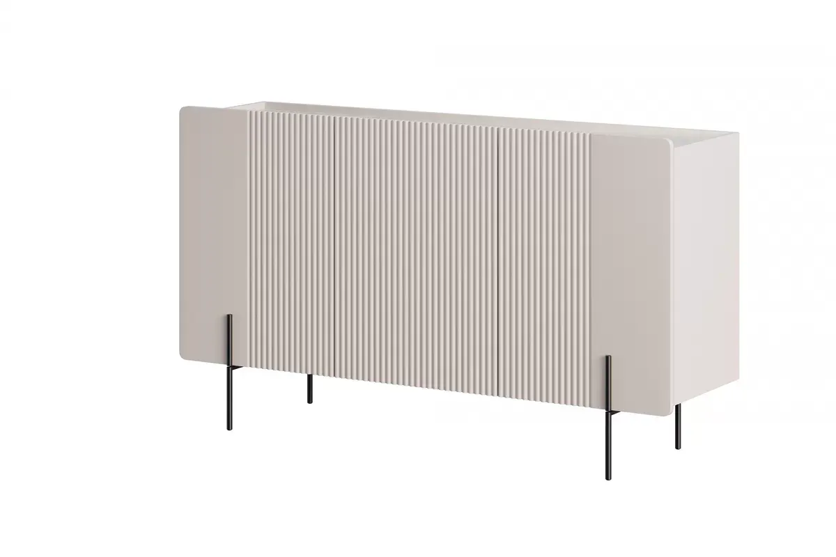 MALMI Komoda 150 3D - cashmere / crema bianca  / czarne nogi