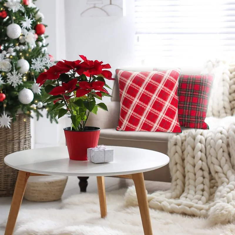 ŚWIĄTECZNA POSZEWKA GRID 45X45 CM CZERWONY - EU_416819