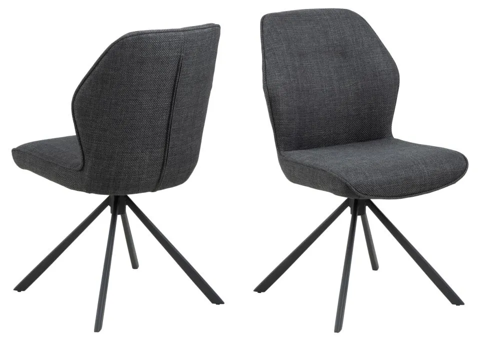 Krzesło obrotowe SPRING Ciemnoszary, Czarny - zamek błyskawiczny ( zestaw 2 sztuk ) Krzesło obrotowe SPRING Ciemnoszary, Czarny - zamek błyskawiczny ( zestaw 2 sztuk )