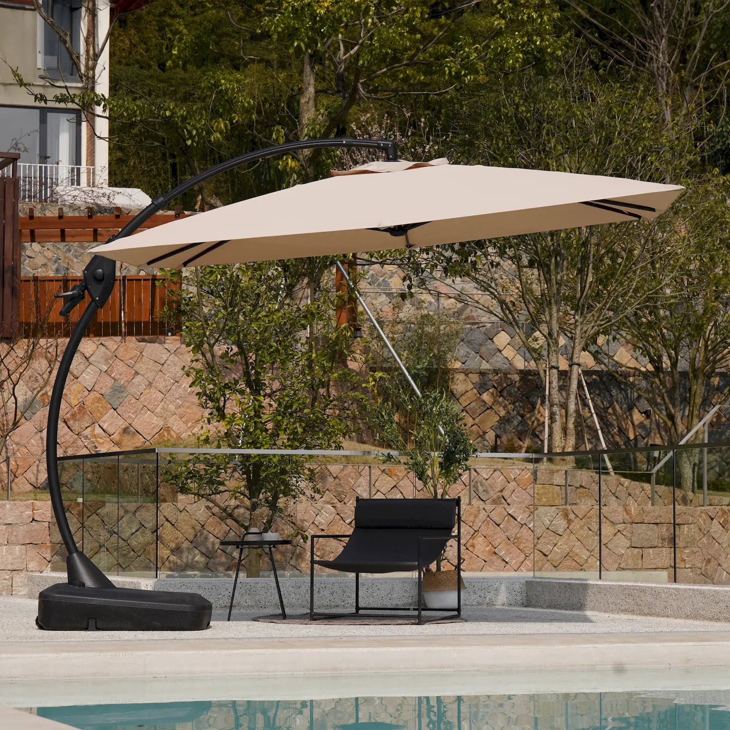 Parasol ogrodowy SOLANO beżowy — zdjęcie 11