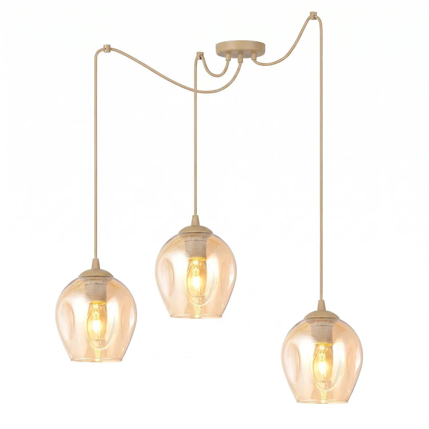 Lampa wisząca pająk LEVEL 3 beżowy miodowy