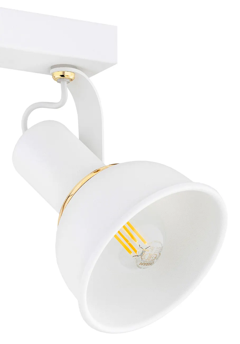 Plafon TWIST metalowy biały mosiądz regulowany 34x17cm - 7036