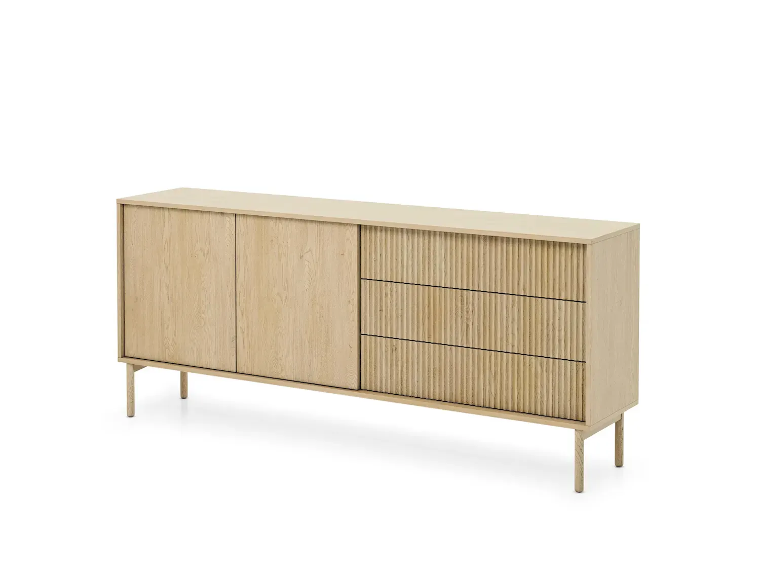 Komoda 2-drzwiowa z 3 szufladami TAVO 187 cm dąb cremona