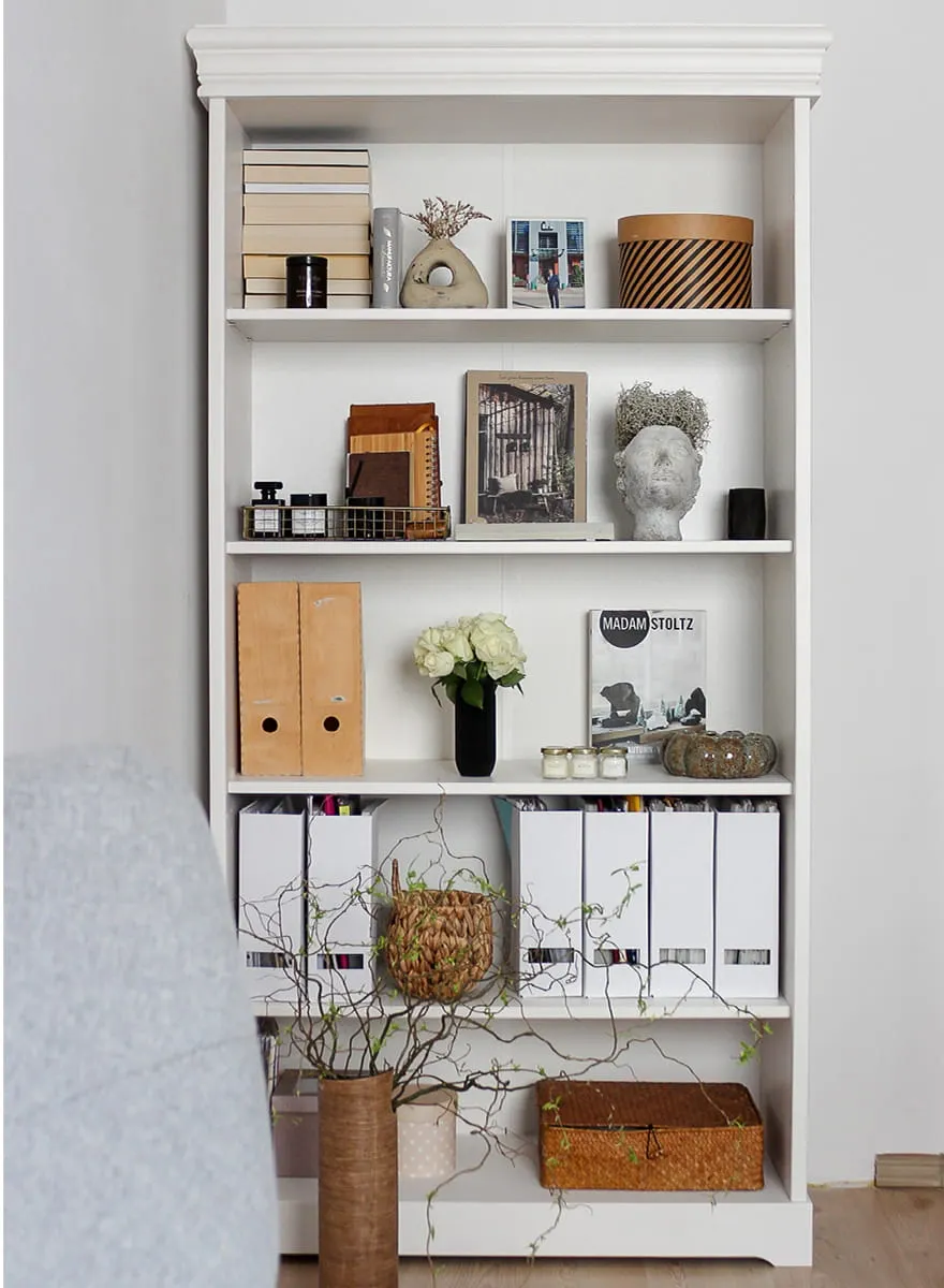 Regał sosnowy Toskania Biały - PL2050B