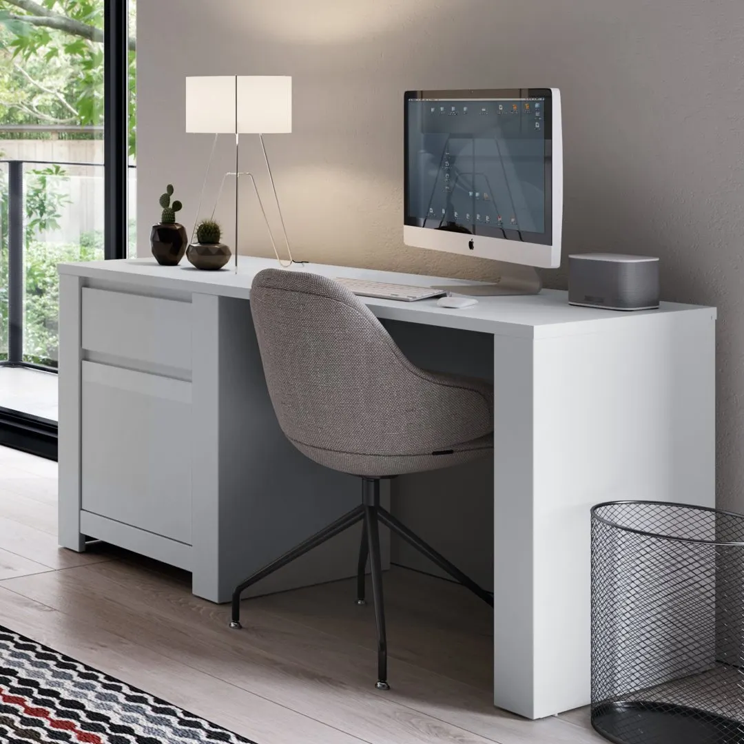 Biurko z szafką i 1 szufladą NOVI NVIB01 Biały - 6000000007881