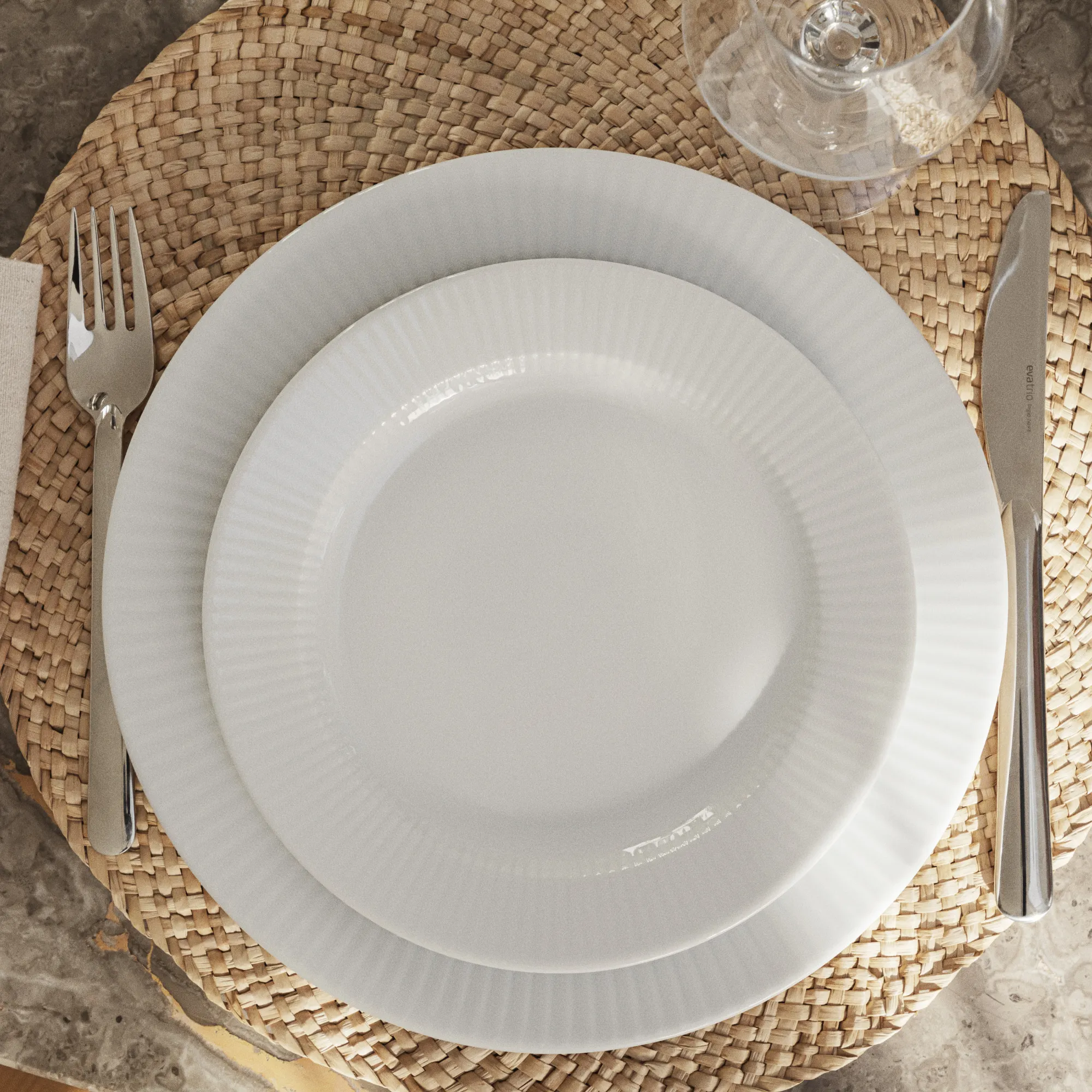 image talerz, kielich, sztućce, zestaw, naczynie