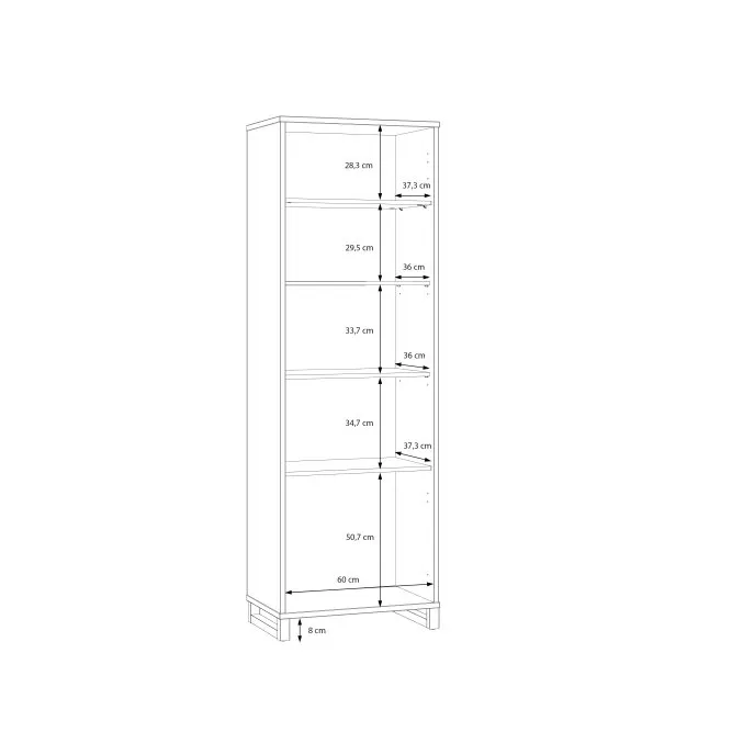Witryna szklana 1-drzwiowa MAREDA lewa/prawa dąb valencia - piaskowy - MAQV711-M966