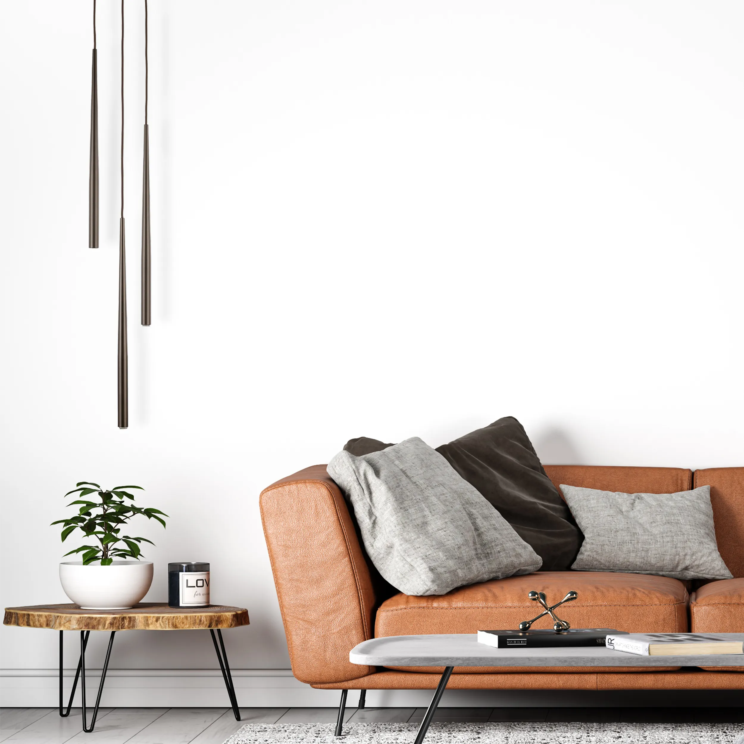 Lampa wisząca PIANO brązowa 140x20cm - TK_10109