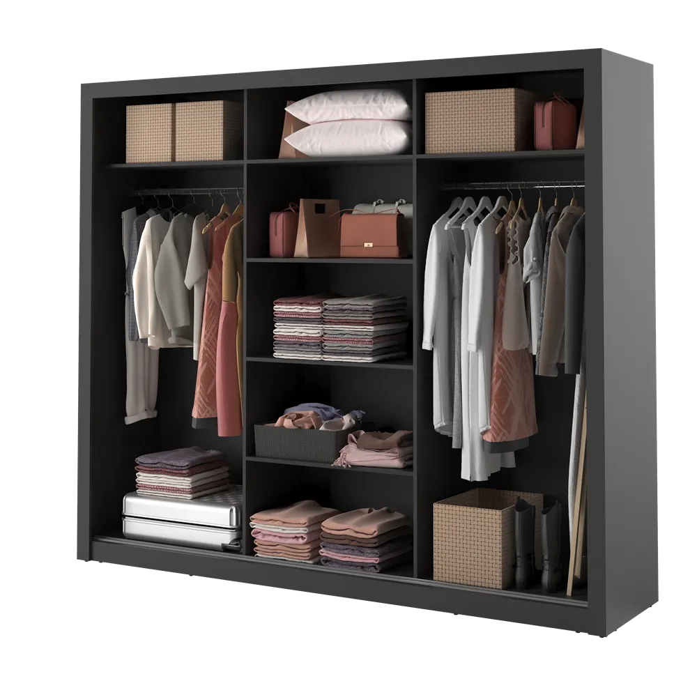 Szafa 3-drzwiowa ARTI AR-02 250cm czarna - AR2C