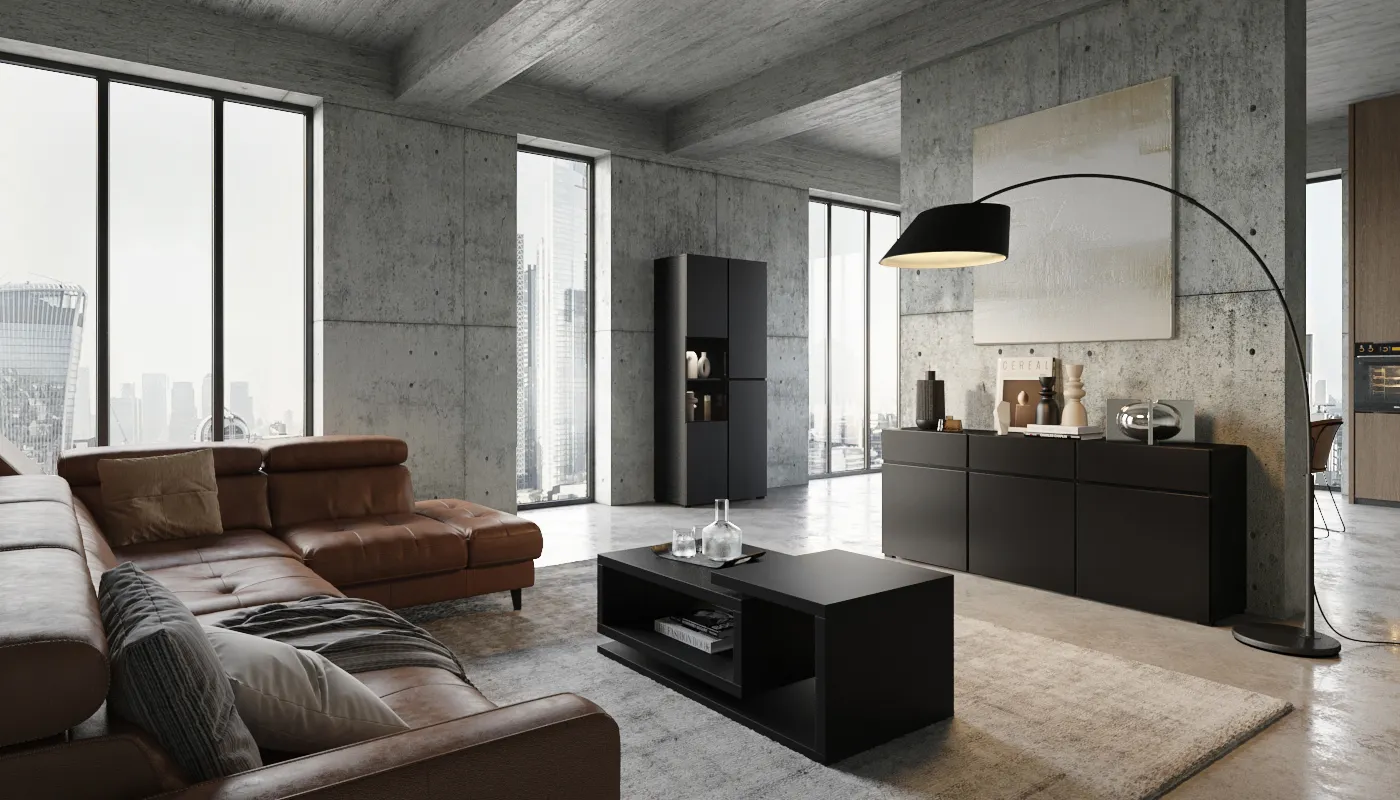 sofa, living room, brown, leather, coffee table