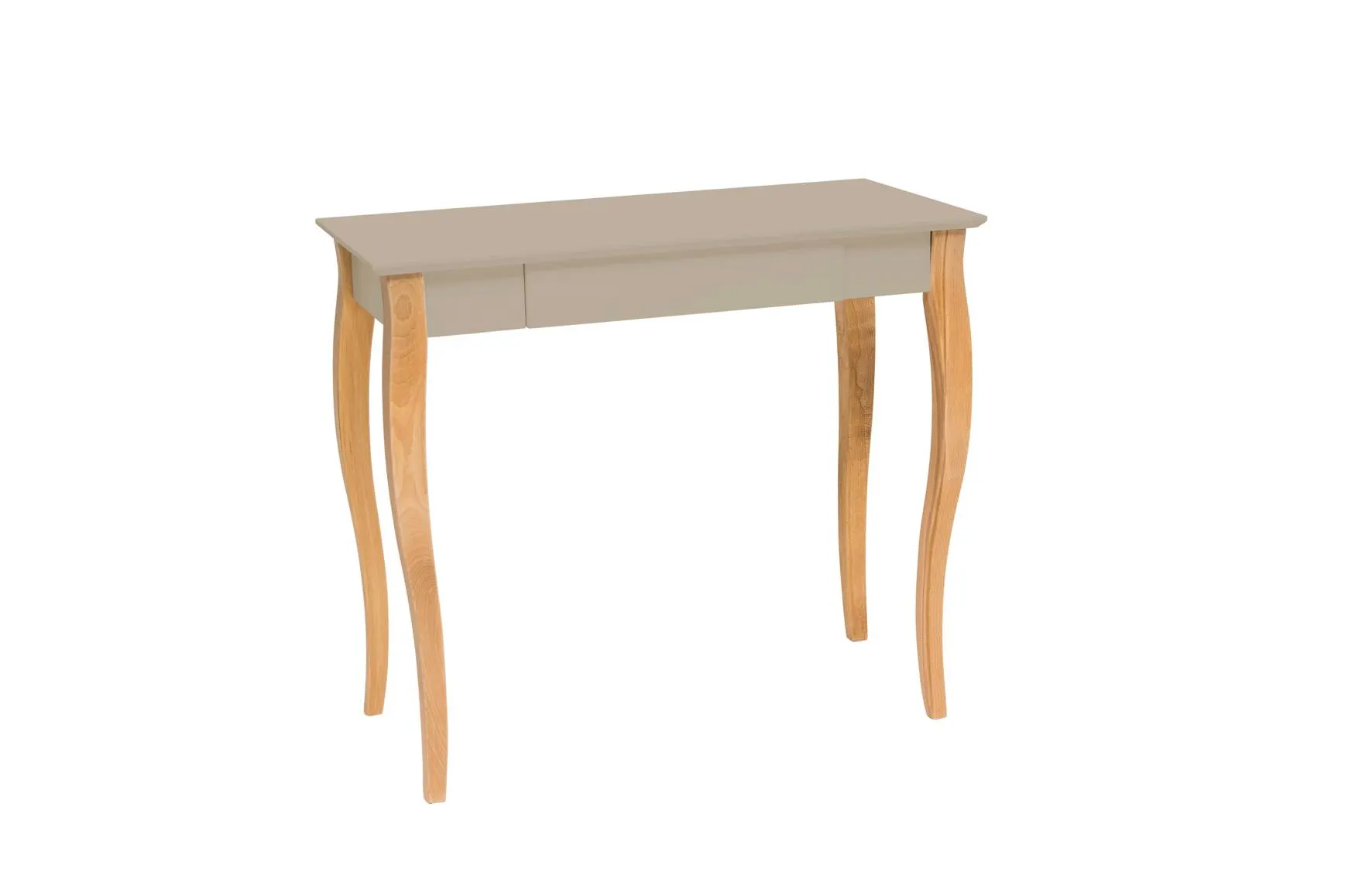 Biurko z szufladą LILLO 85x40 beżowy blat/drewniane nogi