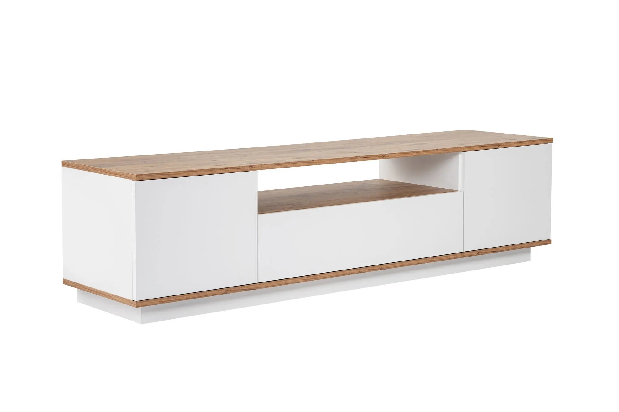 Szafka RTV 3-drzwiowa VERAMONT 180 cm biały sosna atlantycka