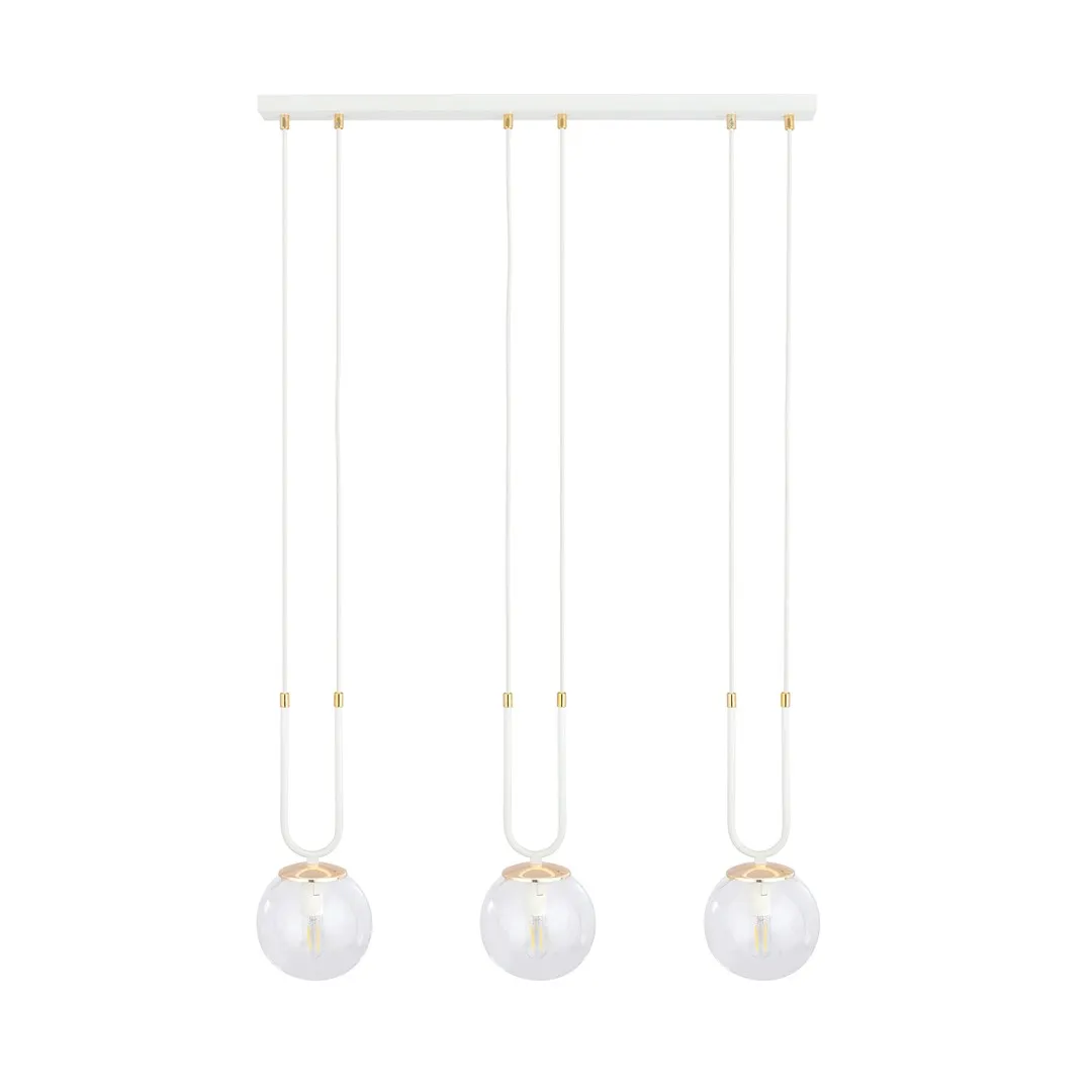 Lampa wisząca GLAM 3 biały transparentny — zdjęcie 2