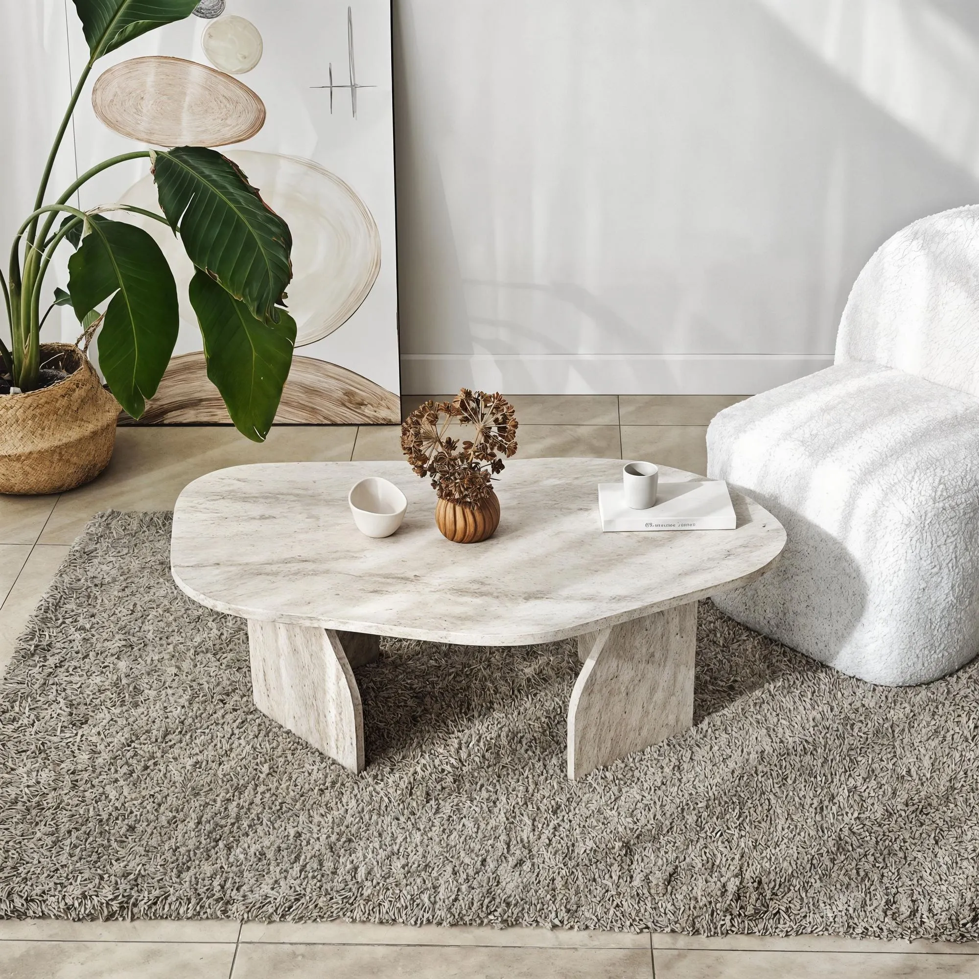 Stolik kawowy ROCK 60x100 trawertynowy - ASI_552NOS2572