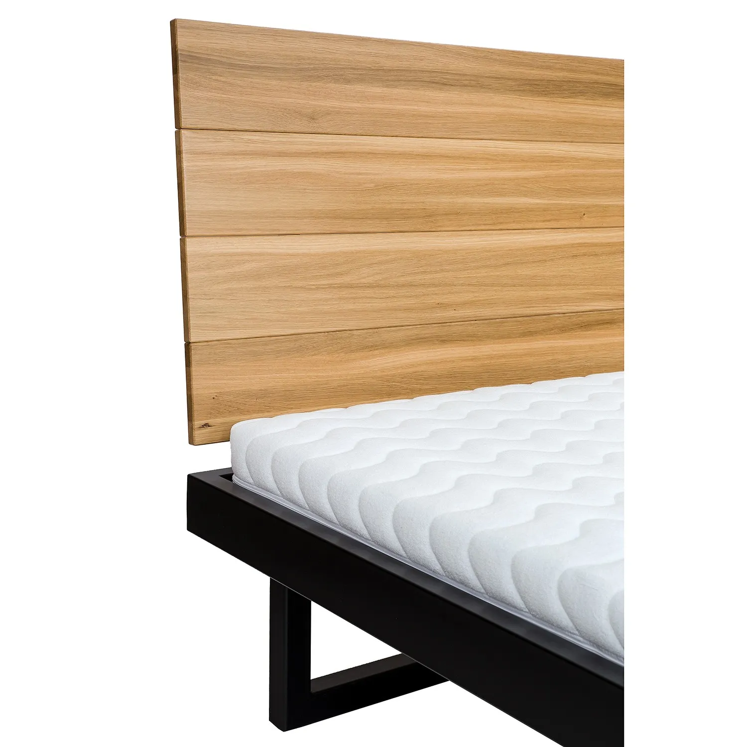 Łóżko metalowo - dębowe LK370 Miodowy 120x200 DREWMAX - 38501