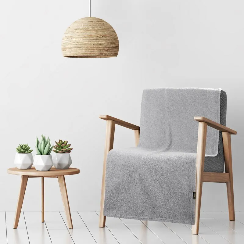 KOC - Narzuta na fotel BUKLA 70 X 160 cm Srebrny - EU_438697