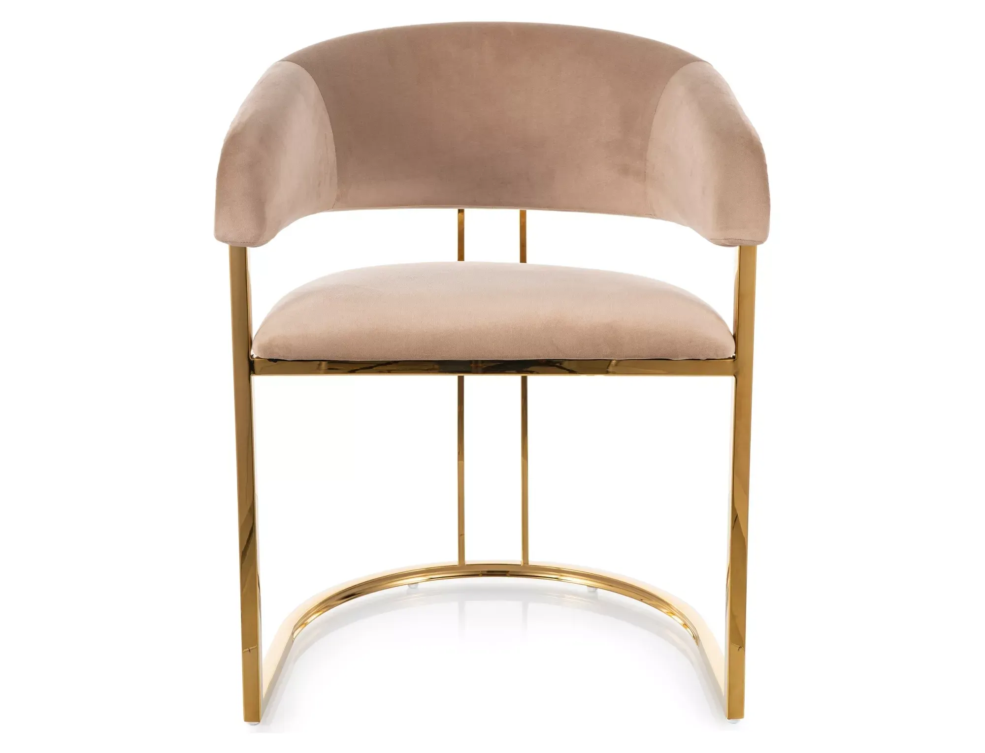 Krzesło tapicerowane TULIPE VELVET beżowe/złote nogi - TULIPEVZLBE