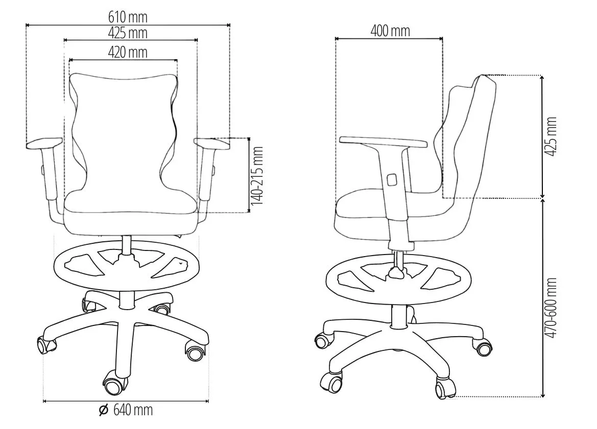 Krzesło młodzieżowe Duo szary Jasmine 06 rozmiar 6 WK+P - CD-D-6-D-E-JS06