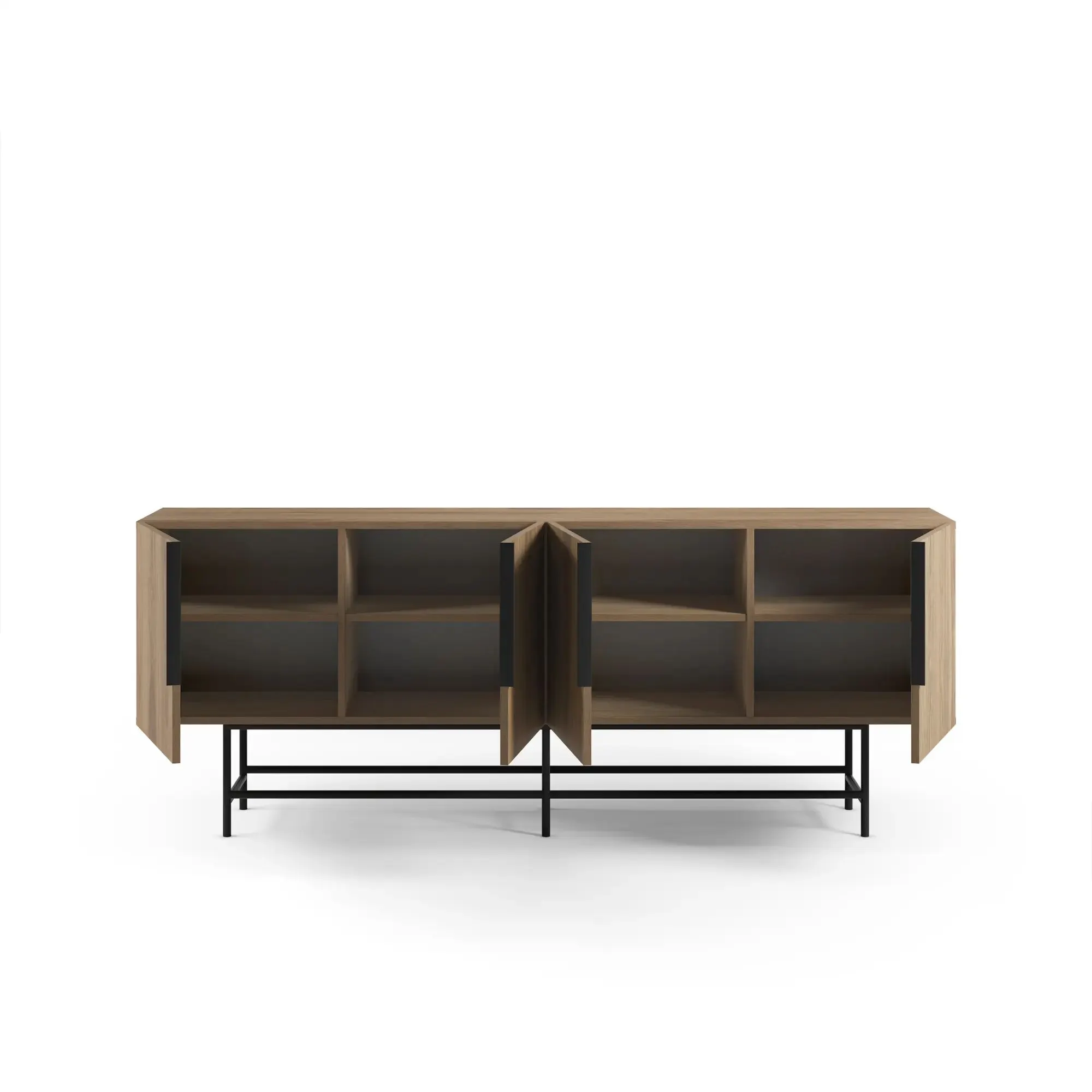 Konsola 4-drzwiowa ELDIA 200 cm orzech Milano czarna - ASI_632NRD1211