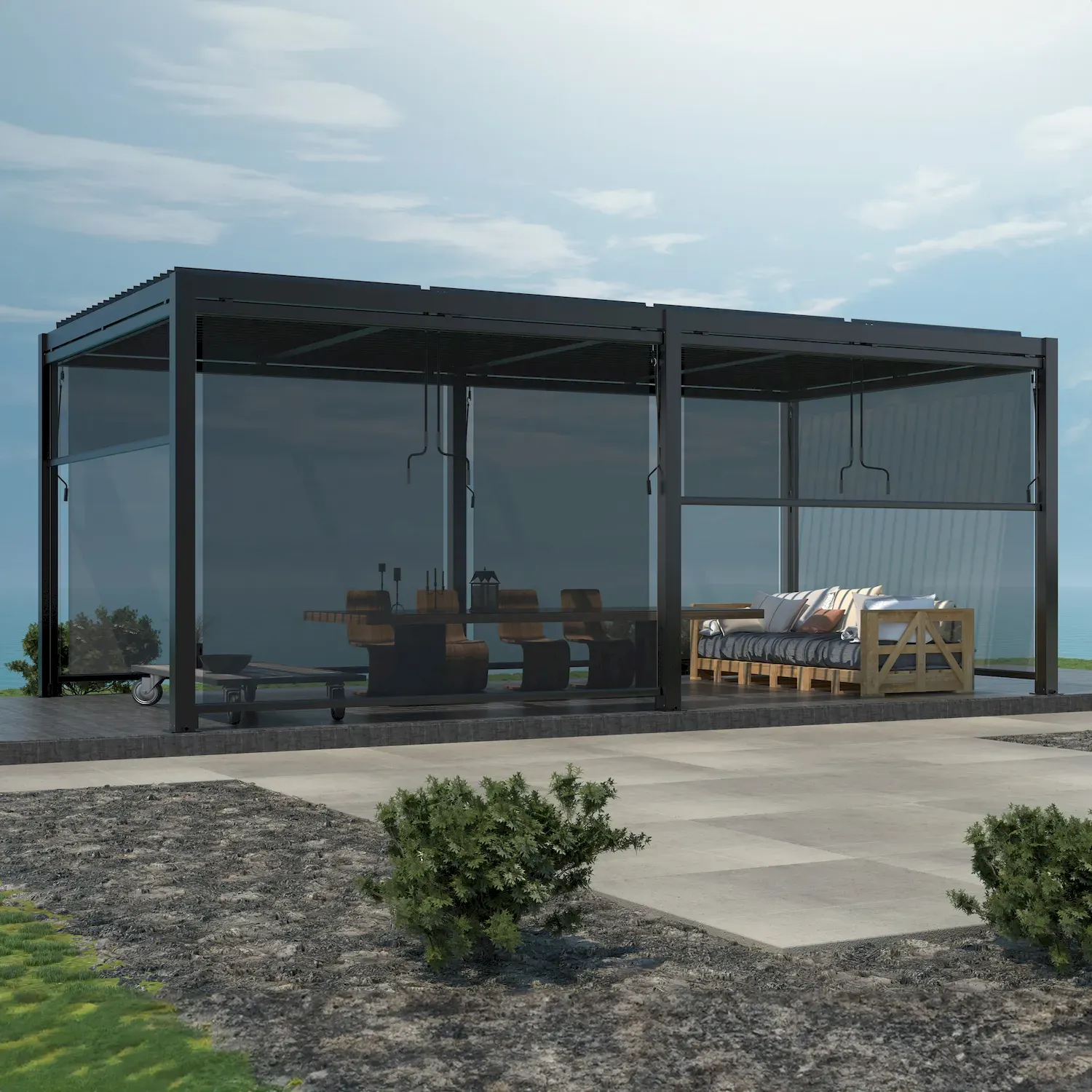 Pergola LUXE 5,8x3x2,5m z oświetleniem LED antracyt Esti&Esta — zdjęcie 8