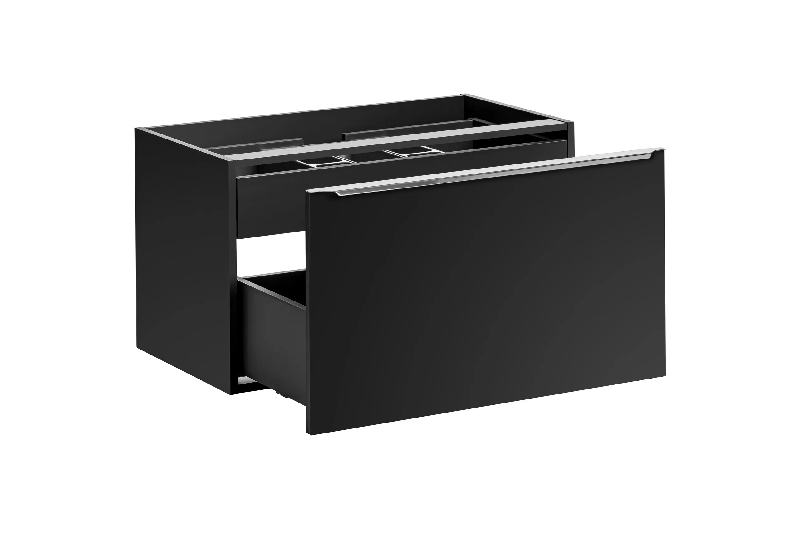 Szafka łazienkowa podumywalkowa SANTA FE czarna chromowany uchwyt 80x46cm - SANTA_FE_BLACK_82-80-B-2S