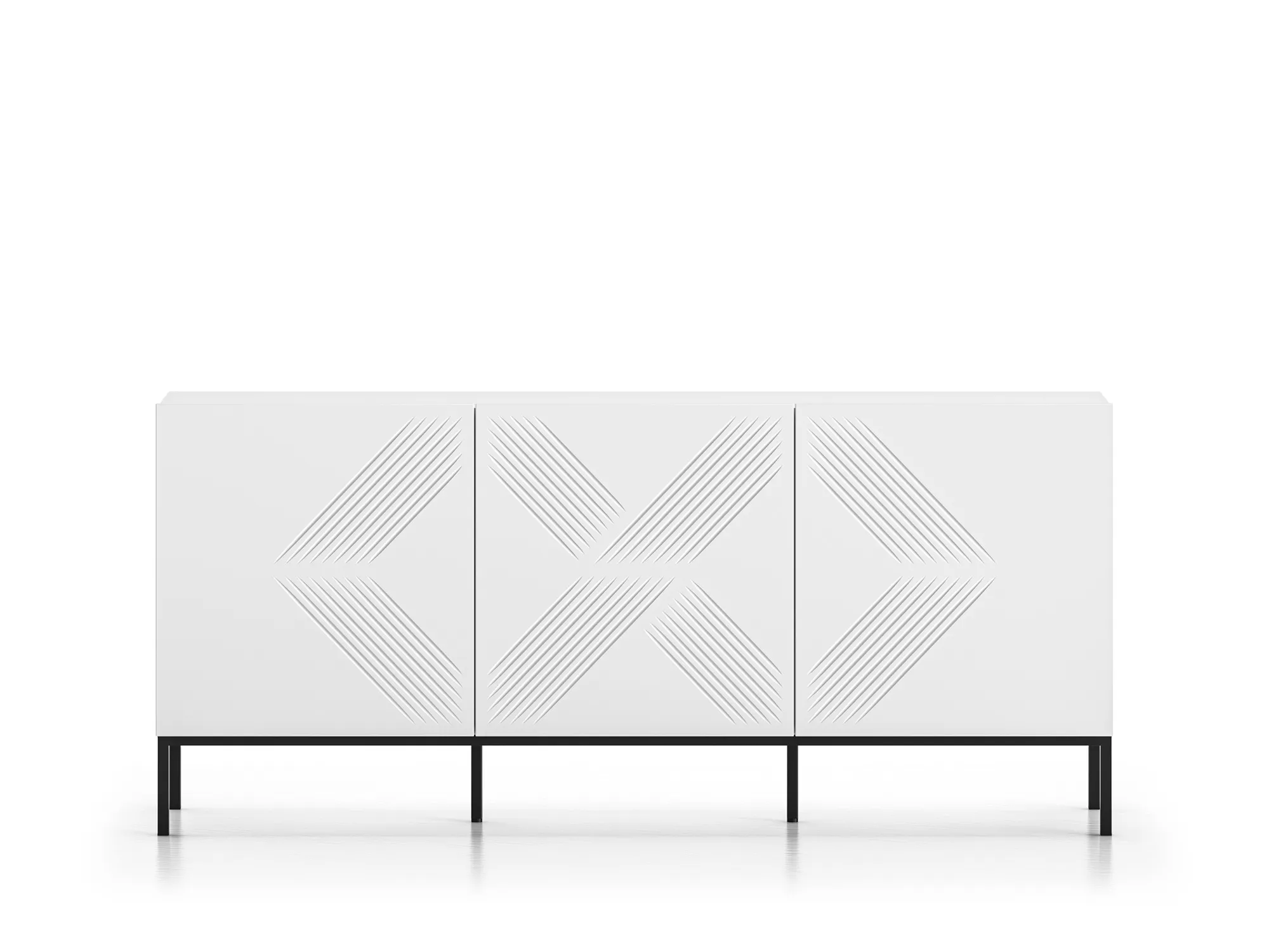 Komoda 3-drzwiowa CLEARING 02 biały alpejski, podstawa-czarny - 1CLEA02-001-01