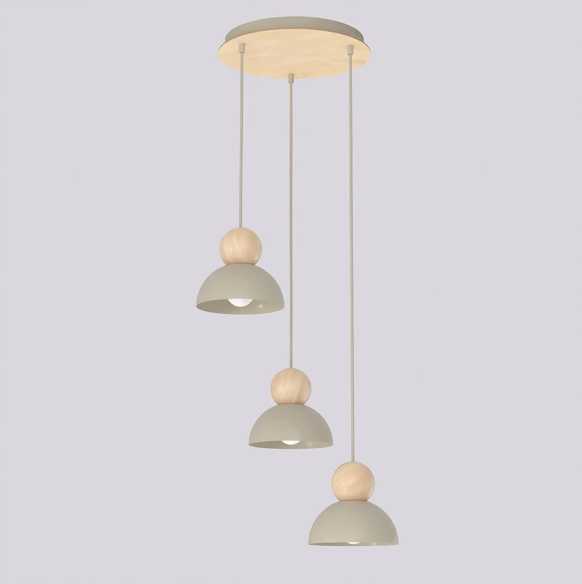 Lampa wisząca KAKI 3Prem beżowy naturalny - 1678/3PREM