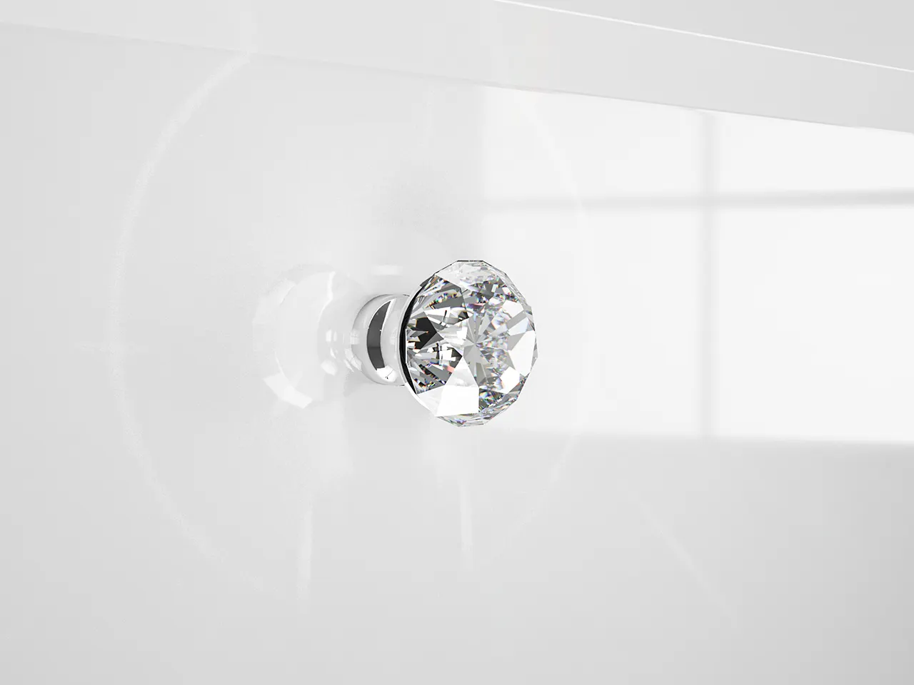 Szafka RTV 2-drzwiowa z szufladą GLAMOUR 03 z oświetleniem - biały połysk - 1GLAM03-001