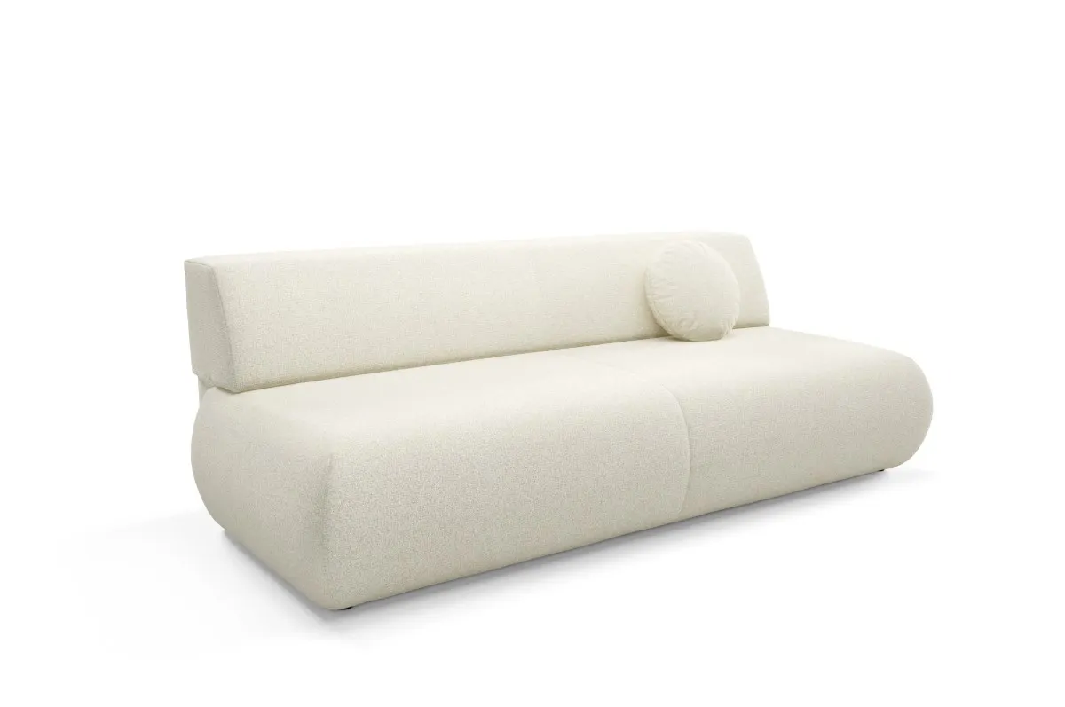 Sofa rozkładana z pojemnikiem PUENTE 214 cm kremowa Poduszka, Wystrój domu, Kanapa, Meble