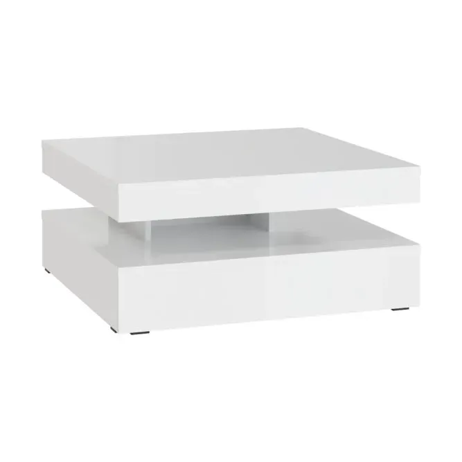 Stolik kawowy obrotowy CFTT4181 COFFEE TABLES 78x78 cm Biały połysk